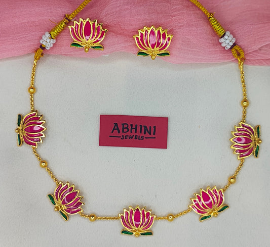 Manju Inspired Lotus Necklace