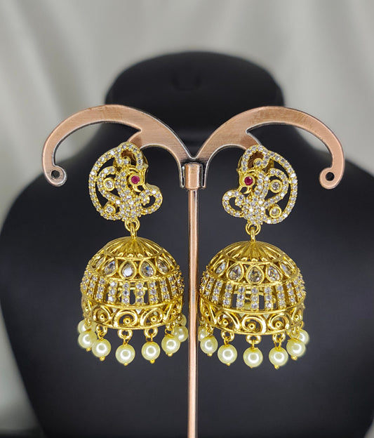 White Stone Jhumka