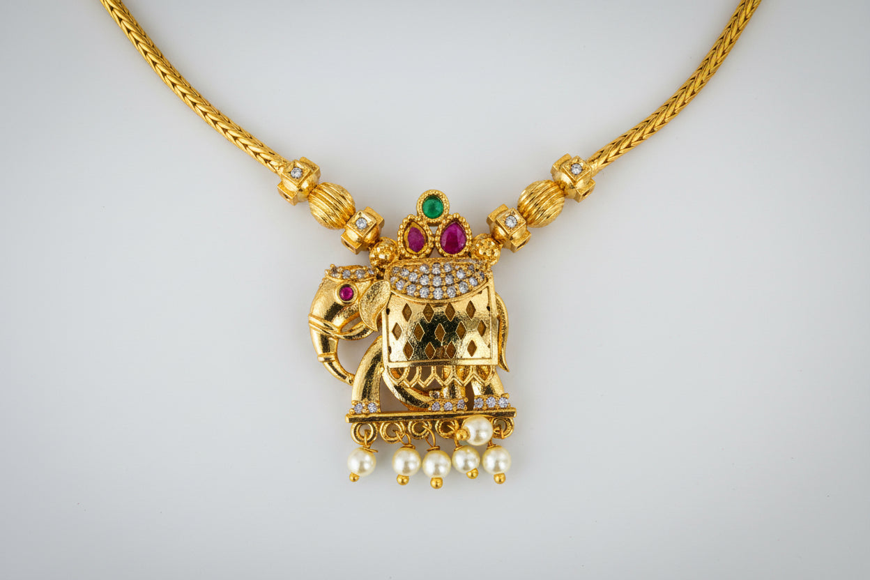 Elephant Attigai Necklace